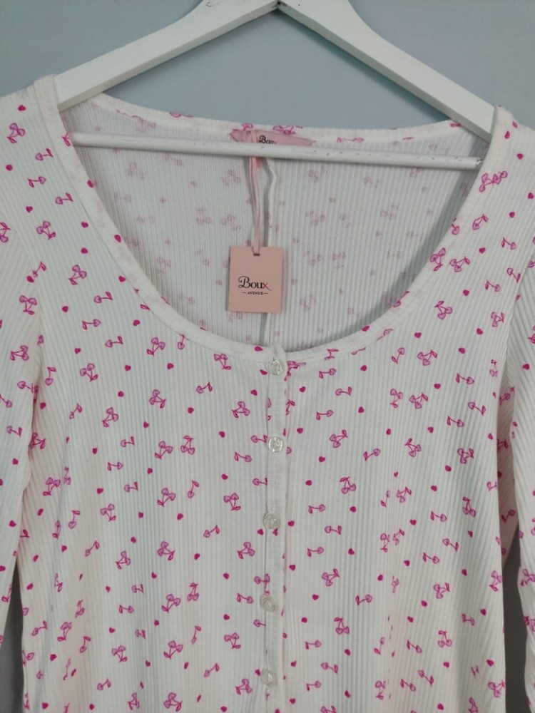 Boux Avenue piżama damska kombinezon XXL 44 różowe wiśnie NOWA