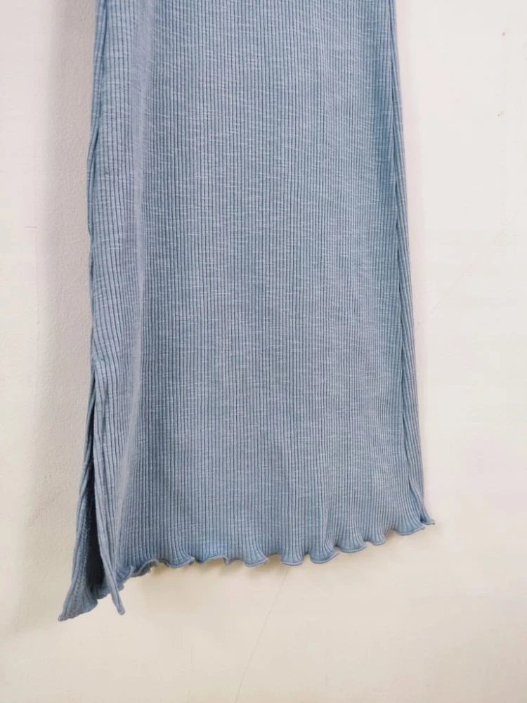 Boux Avenue spodnie damskie XXXL 46 błękitne bawełna nowe prążek dzwony