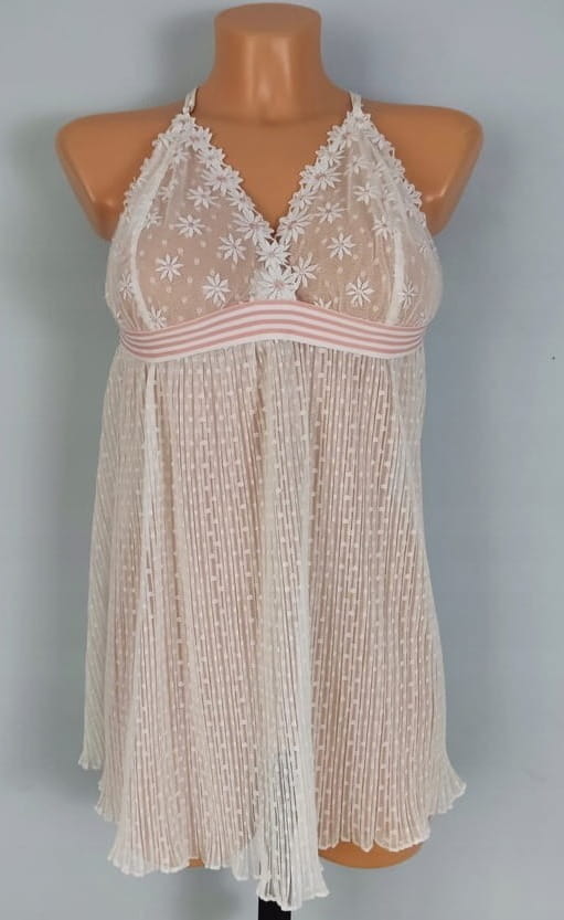 Boux Avenue koszulka nocna babydoll XXL 44 haft tiul romantyczna halka nowa